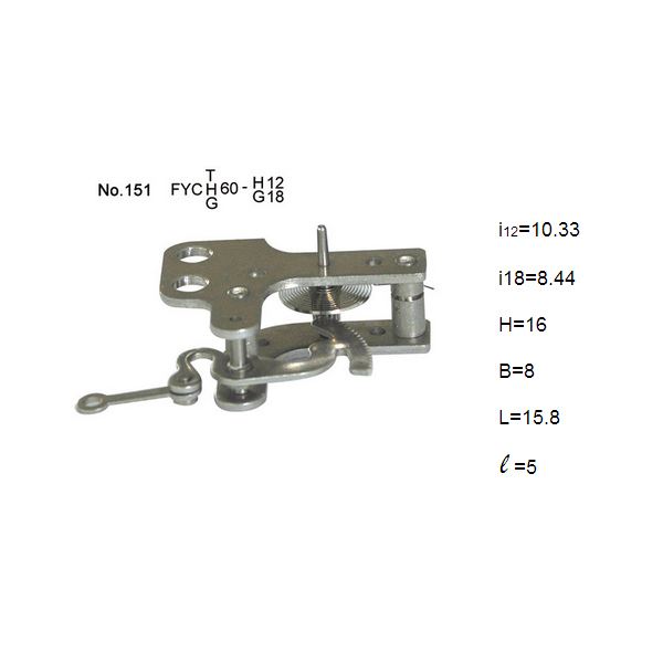 Stainless steel reversed assembling movement for 60mm pressure gauge