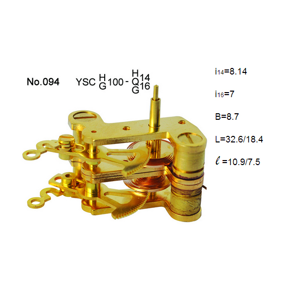 Brass double movement for pressure gauge